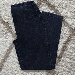 NWOT XL Black Acid Wash Zenana Signature Leggings